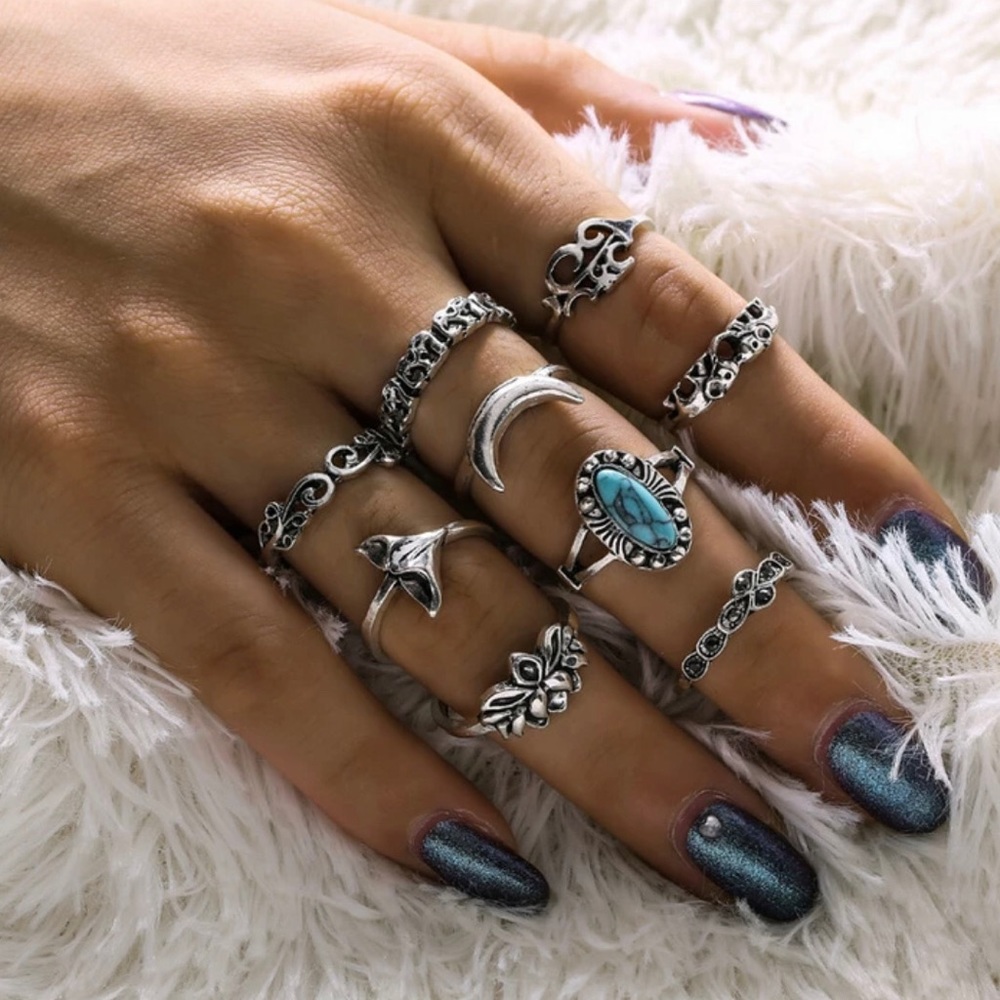 Ocean Boho Ring Set - Picture 2 of 4